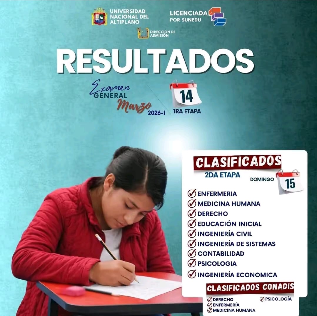 Clasificados para la 2da etapa del domingo 15 de marzo (CONADIS)