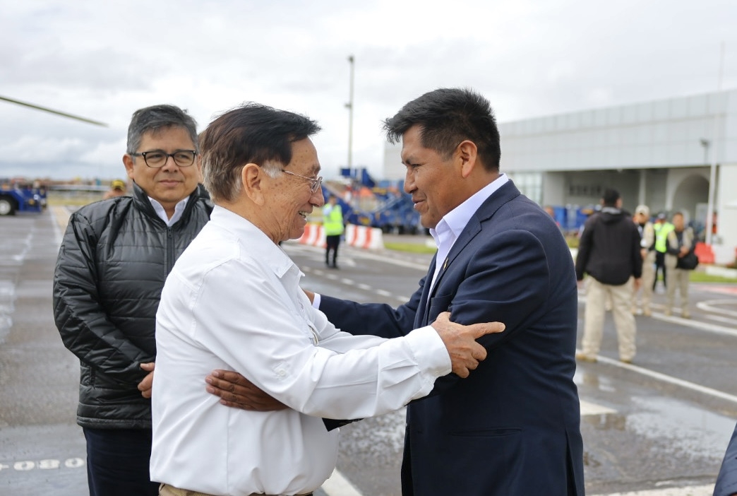 El presidente interino del Perú, José María Balcázar, acaba de llegar a Juliaca